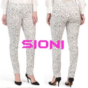 SION LEOPARD Skinny Ankle Pants Size:L